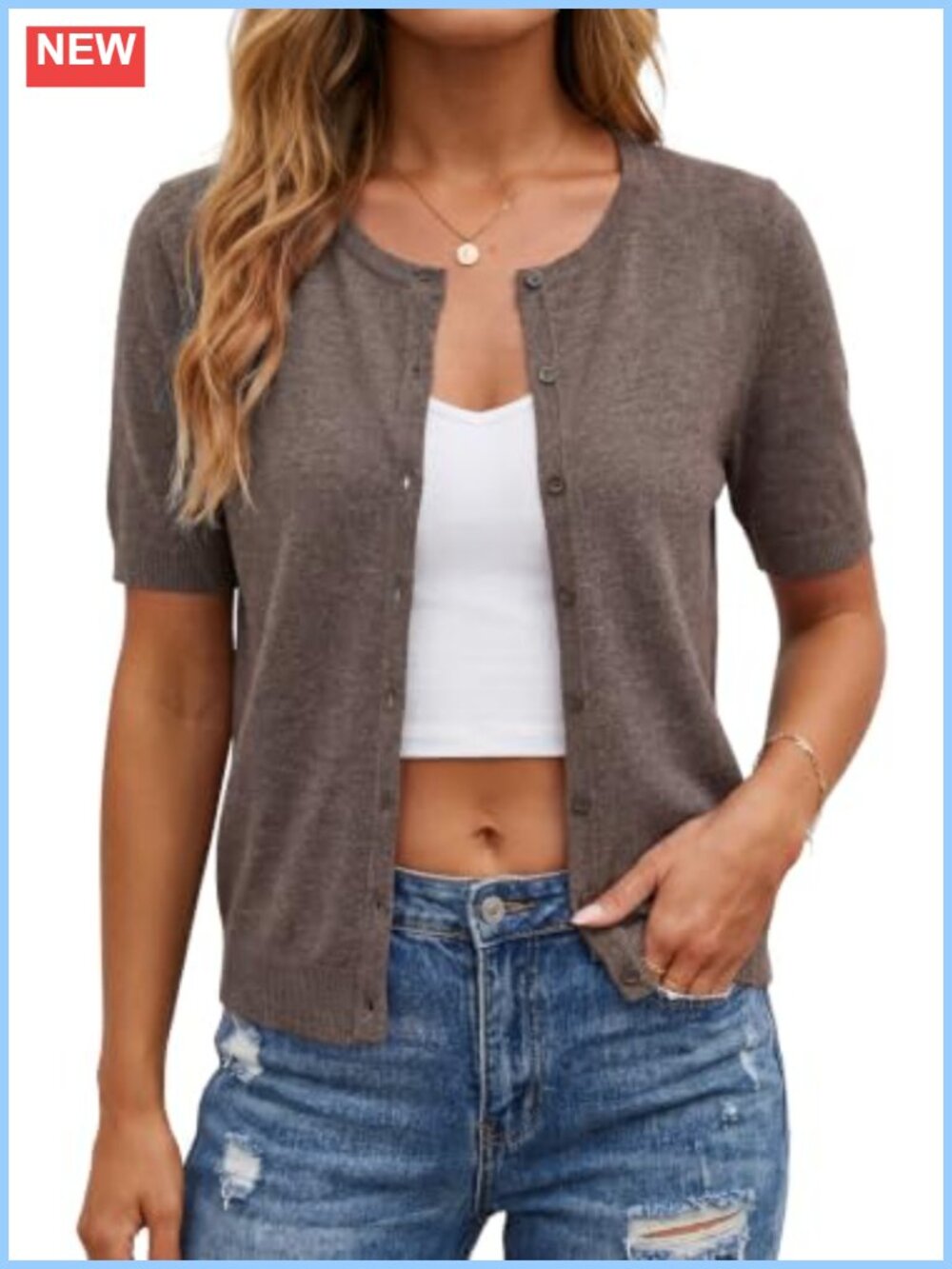 Wool Blend Cropped Cardigan Sweater Business Casual Tops